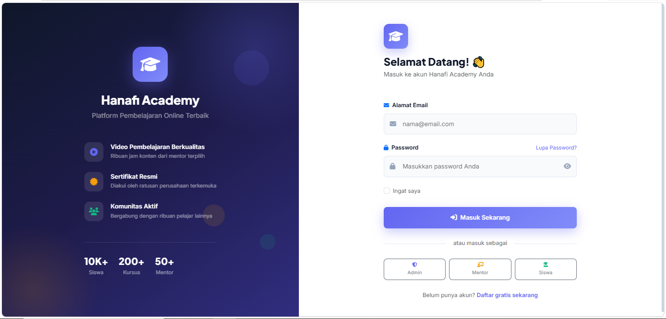 "Hanafi Academy – E-Learning Platform (LMS)"